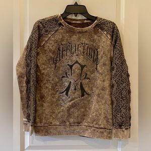 Affliction Distressed Sweatshirt‎ Size Small